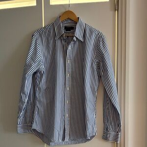 Ralph Lauren Blue & White Vertical Stripe Button-Down Shirt